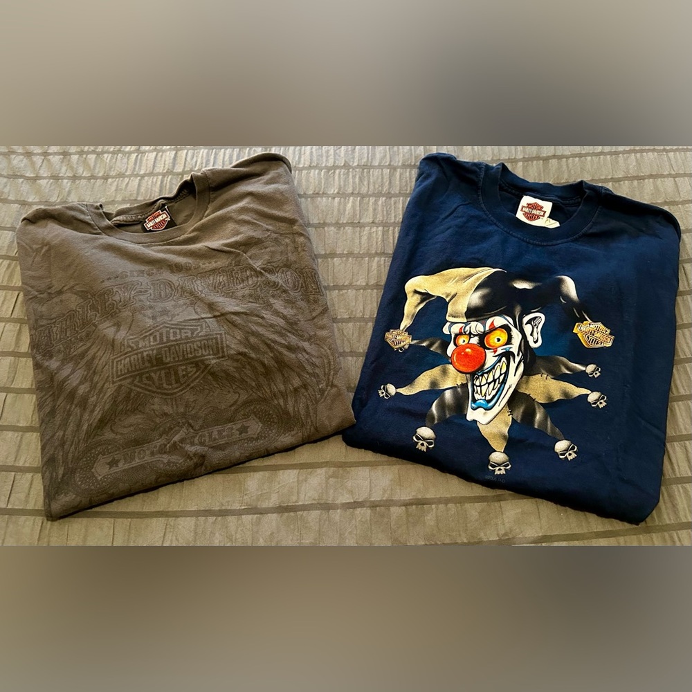 Harley-Davidson Graphic T-Shirts - Blue and Brown